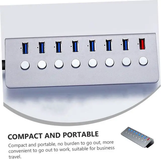 Alt view image 6 of 7 - Port USB Hub Splitter with Charging Port USB Divider Extender for Laptops and Computers with Independent Switch for Business Travel and Daily Use