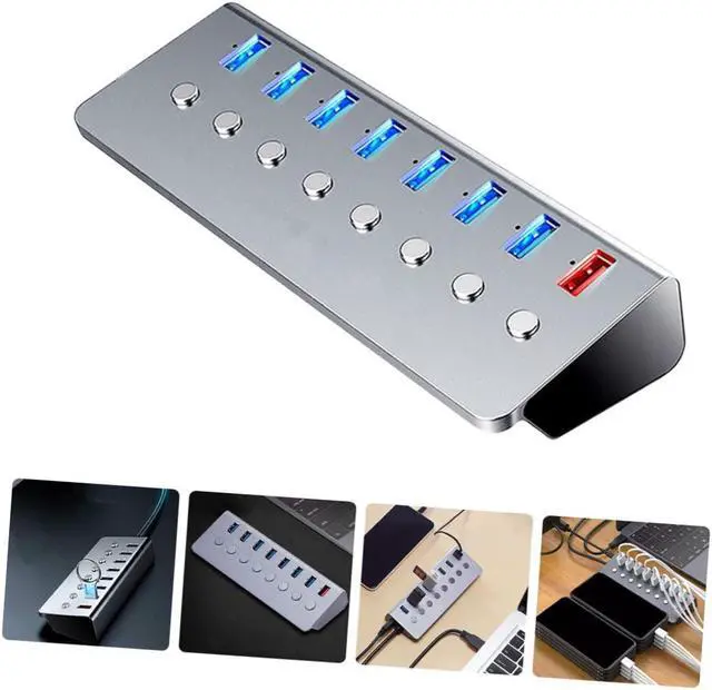 Alt view image 7 of 7 - Port USB Hub Splitter with Charging Port USB Divider Extender for Laptops and Computers with Independent Switch for Business Travel and Daily Use