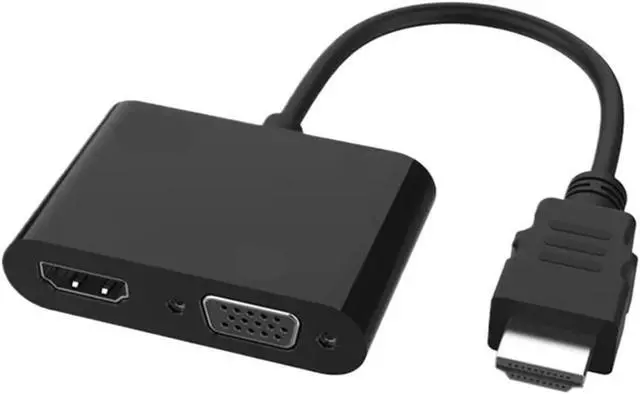 Alt view image 3 of 3 - 1080P HDMI-Compatible to V/GA 2 in 1 Adapter Splitter for Computer Desktop PC M>oni>tor Projector HDTV