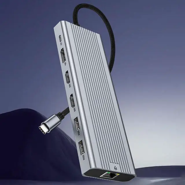 Alt view image 3 of 7 - Daguys 14 in 1 HDMI 4K 120Hz Type-C Hub Dock