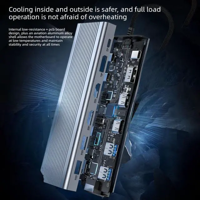 Alt view image 6 of 7 - Daguys 14 in 1 HDMI 4K 120Hz Type-C Hub Dock