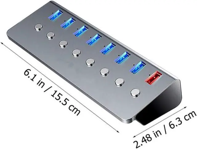 Alt view image 2 of 7 - DECHOUS Ports USB Hub with Charging Port Independent Switches USB Splitter for High-Speed Data Transfer Portable Multi-Functional for Laptop and Business Travel