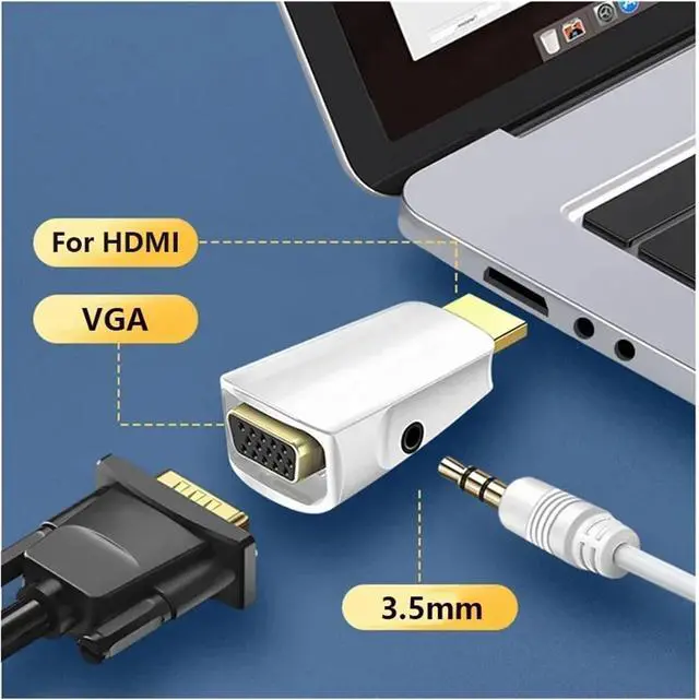Alt view image 2 of 6 - HDMI-Compatible Male to V/GA Female Adapter HD 1080P Cord Converter for PC TV Box Computer Display Projector(Black no Cable)
