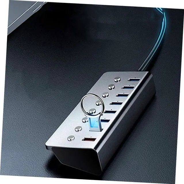 Alt view image 7 of 7 - DECHOUS Ports USB Hub with Charging Port Independent Switches USB Splitter for High-Speed Data Transfer Portable Multi-Functional for Laptop and Business Travel