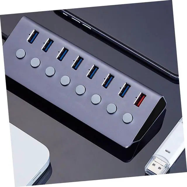 Alt view image 4 of 7 - DECHOUS Ports USB Hub with Charging Port Independent Switches USB Splitter for High-Speed Data Transfer Portable Multi-Functional for Laptop and Business Travel