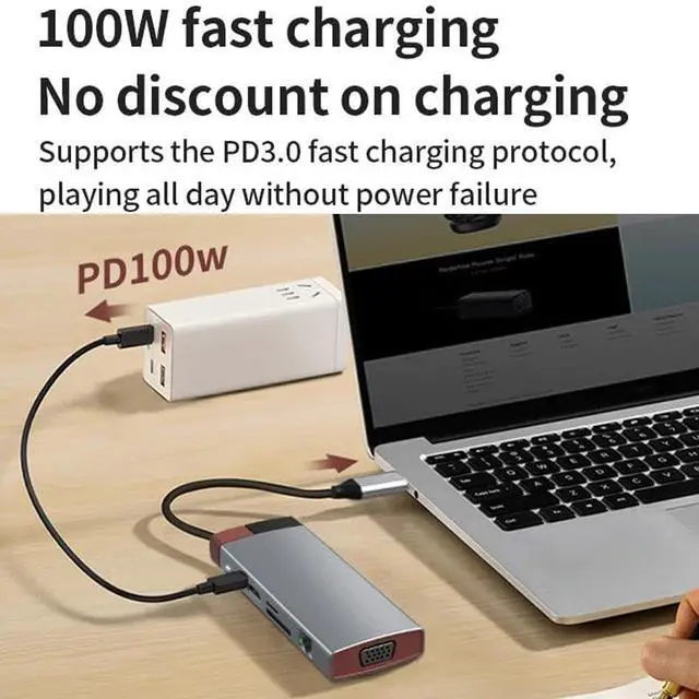 Alt view image 2 of 7 - Daguys Metal Type-C Docking Station USB HUB Computer Multi Functional Expansion Dock