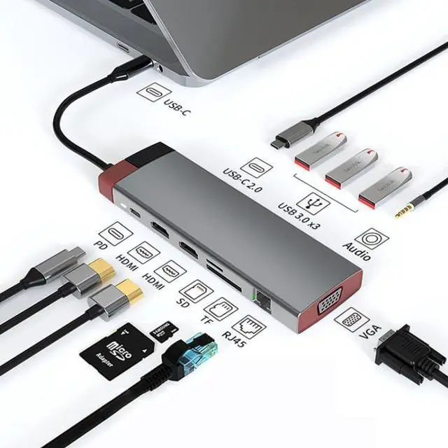 Main image of Daguys Metal Type-C Docking Station USB HUB Computer Multi Functional Expansion Dock