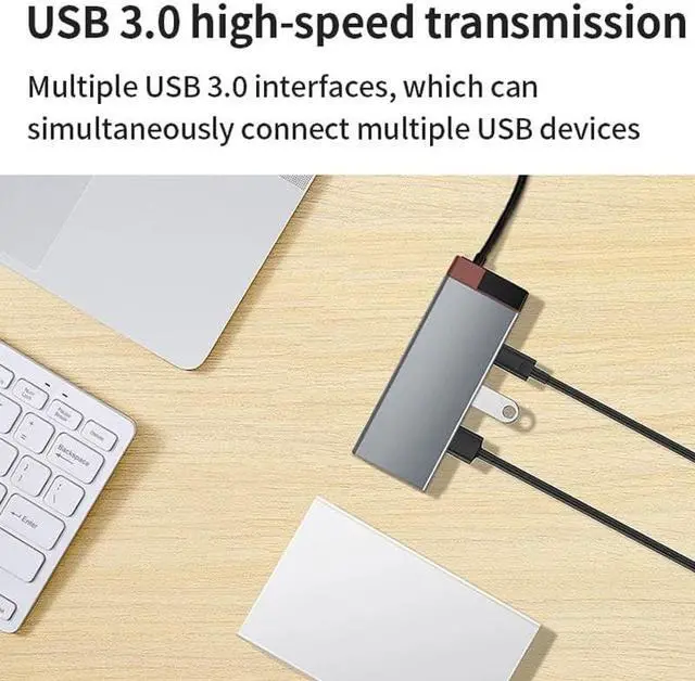 Alt view image 3 of 7 - Daguys Metal Type-C Docking Station USB HUB Computer Multi Functional Expansion Dock