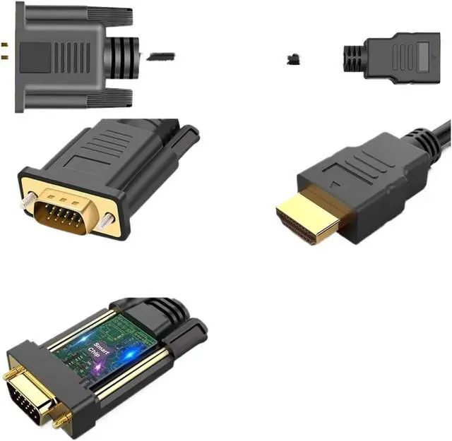 Alt view image 3 of 3 - for HDMI to V/GA Support Computer M>oni>tor Projector HD Video Data Cord 1080P HDTV for Desktop PC