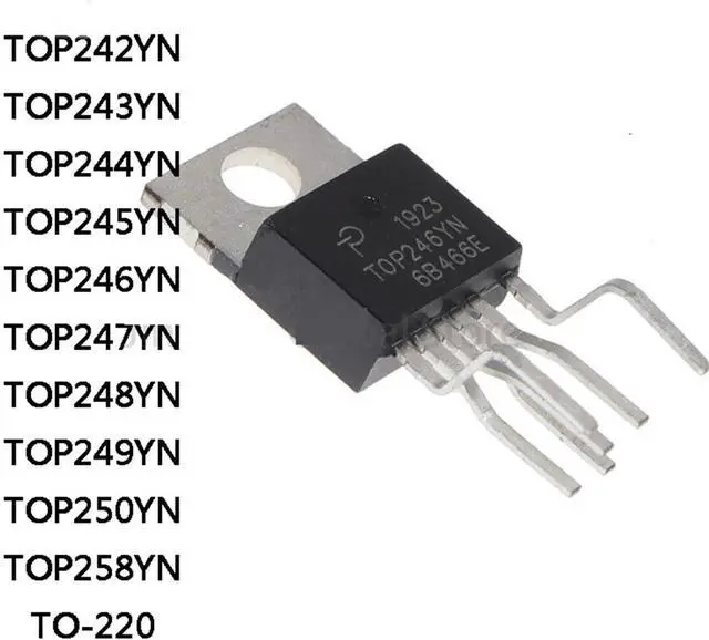 Alt view image 2 of 2 - 5PCS TOP242YN TOP243YN TOP244YN TOP245YN TOP246YN TOP247YN TOP248YN TOP249YN TOP250YN TOP258YN TO-220 IC Chip(TOP249YN)