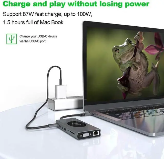 Alt view image 7 of 7 - Daguys BX15W USB HUB Type-C Docking Station with Wireless Charge Function