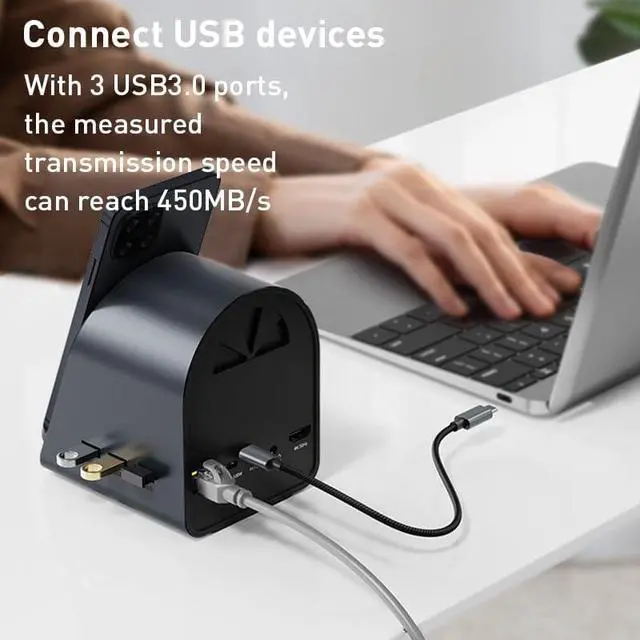 Alt view image 4 of 7 - Daguys BYL-2211 10 in 1 USB-C/Type-C HUB Adapter, Support Phone Charger