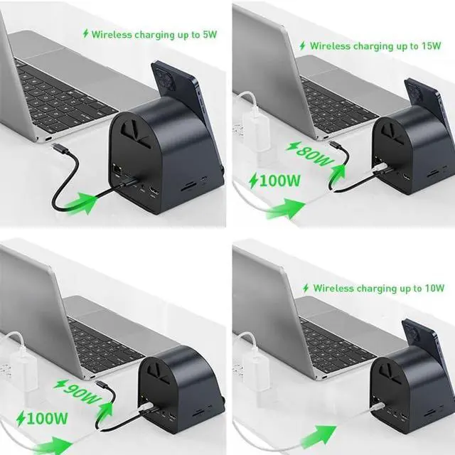 Alt view image 5 of 7 - Daguys BYL-2211 10 in 1 USB-C/Type-C HUB Adapter, Support Phone Charger