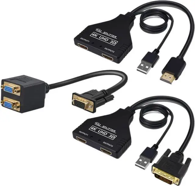 Main image of HDTV 4K 30Hz HDMI Splitter 1 in 2 Out Video V/GA Cord to DVI 24 to Hdmi Adapter for TV Box M>oni>tor Projector 15m(DVI-D add UK Adapter)