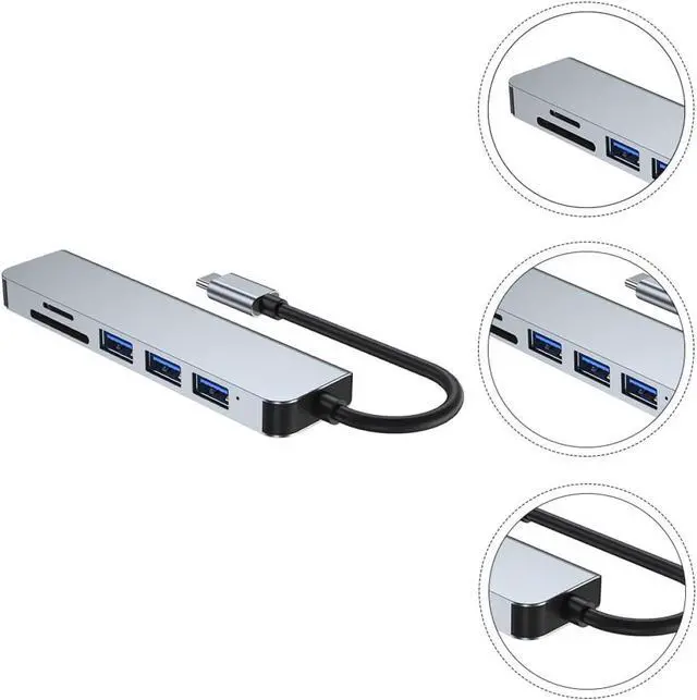 Alt view image 2 of 7 - HOMSFOU 3pcs Type USB Hub Ports Expansion Adapter for Data Transfer Design Card Reader Compact and Lightweight for Laptops