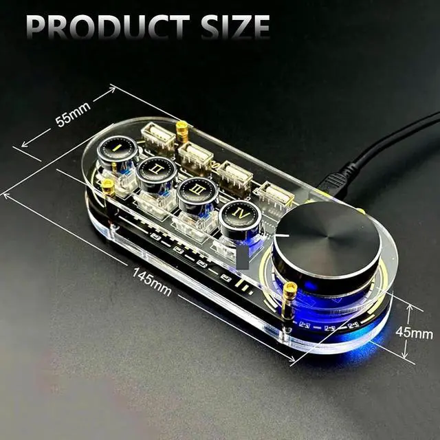 Alt view image 3 of 7 - USB Docking Station Hub with Volume Control, RGB Lights, One-Click Shortcut for Laptop & Tablet, Adjustable Computer Volume, Versatile Connectivity