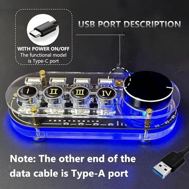 Alt view image 5 of 7 - USB Docking Station Hub with Volume Control, RGB Lights, One-Click Shortcut for Laptop & Tablet, Adjustable Computer Volume, Versatile Connectivity