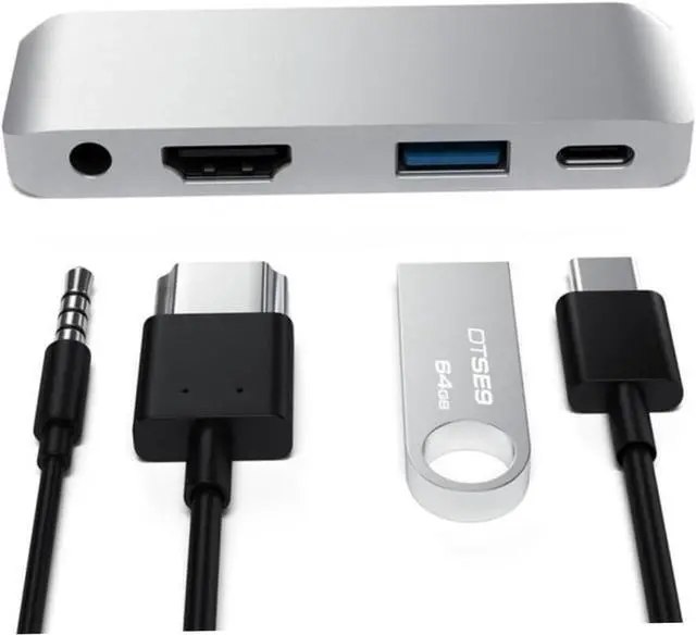 Alt view image 3 of 7 - Hemoton 2pcs USB- Adapter USB and Headphone Jack Pd Charging for Laptop Compact Silver Design for Seamless Connectivity and Fast Data Transfer