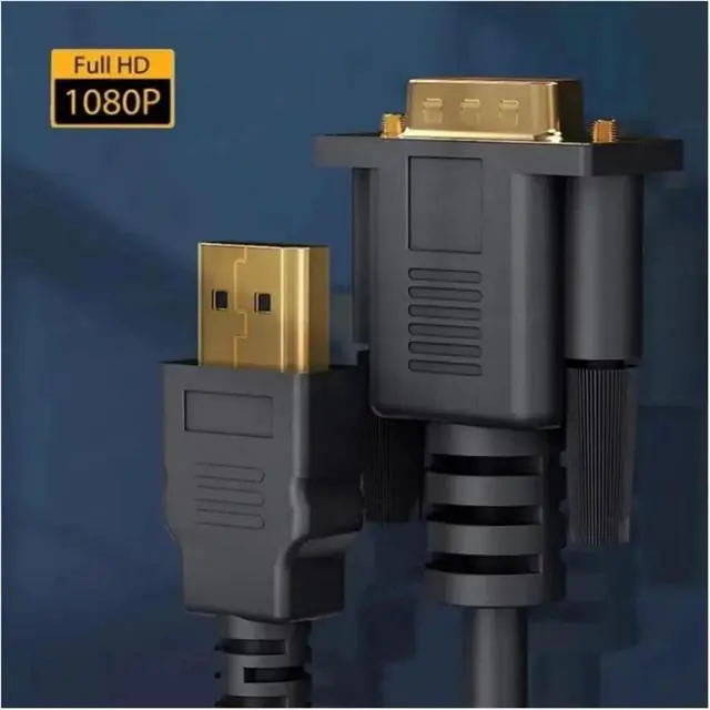 Alt view image 6 of 6 - 1.8M HDMI-Compatible to V/GA Adapter Male to Unidirectional Converter Cord for Desktop M>oni>tor Projector HDTV