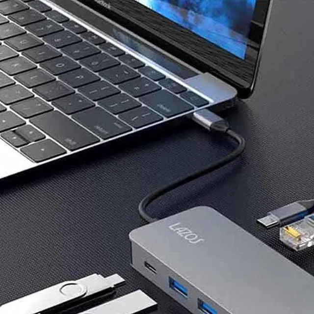Main image of Reader Media Techno L-CH11 Lazos Type-C Converter Adapter, 11-in-1, Silver