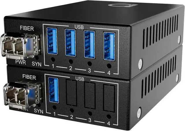 Alt view image 5 of 7 - USB 3.0/2.0/1.1 to Fiber Optic Extender with 4-Port USB Hub Up to 820ft 250m Over SM/MM LC Fiber Plug & Play, No Driver Needed Power from USB Supports High-Speed Devices & Cameras