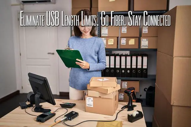 Alt view image 4 of 7 - USB 3.0/2.0/1.1 to Fiber Optic Extender with 4-Port USB Hub Up to 820ft 250m Over SM/MM LC Fiber Plug & Play, No Driver Needed Power from USB Supports High-Speed Devices & Cameras