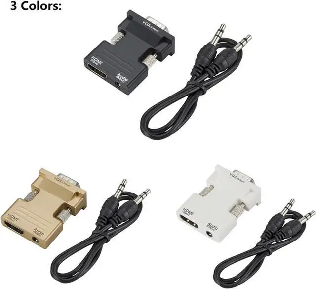 Alt view image 4 of 6 - HDMI to V/GA Adapter Cord Male to Female to Converter 1080P Digital to Analog Video for Tablet(White)