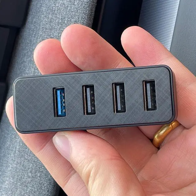 Alt view image 6 of 7 - USB Hub for Tesla Cybertruck, Center Console USB Docking Station Adapter, 4-Port USB Expansion Splitter Accessories for Tesla Cybertruck