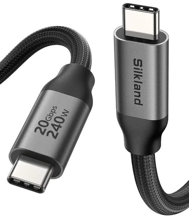 Main image of Silkland USB 4 for Long Thunderbolt 4 Cable 16.5FT/5M, 20Gbps Data Transfer, Supports 5K/4K@60Hz, 240W PD 3.1 Charging, USB C Video Cable Compatible for Thunderbolt 3, MacBook, SSD, Docking,VR Headset