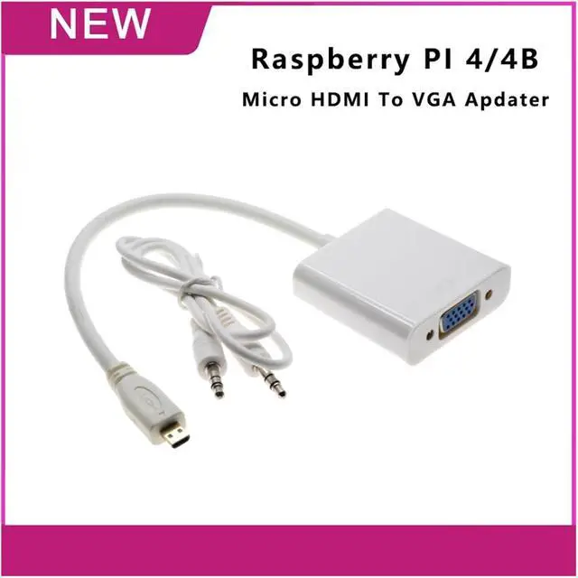Alt view image 2 of 3 - 4 m;ic/ro HDMI to V/GA Apdater with AV/Port Cord USB Data for 4B(with Two Cable)