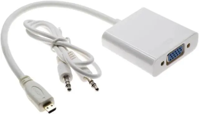 Alt view image 3 of 3 - 4 m;ic/ro HDMI to V/GA Apdater with AV/Port Cord USB Data for 4B(with Two Cable)