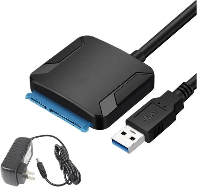 Main image of USB 3.0 to SATA Cable SATA III Hard Drive Adapter Converter for 2.5" 3.5" SSD HDD Hard Drive Disk with 12V/2A Power Adapter(US Plug)