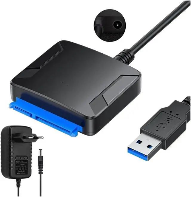 Alt view image 2 of 3 - USB 3.0 to SATA Cable SATA III Hard Drive Adapter Converter for 2.5" 3.5" SSD HDD Hard Drive Disk with 12V/2A Power Adapter(US Plug)