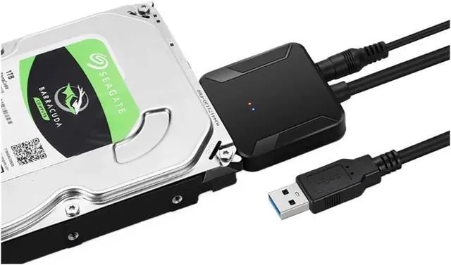 Alt view image 3 of 3 - USB 3.0 to SATA Cable SATA III Hard Drive Adapter Converter for 2.5" 3.5" SSD HDD Hard Drive Disk with 12V/2A Power Adapter(US Plug)