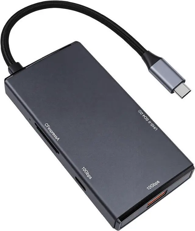 Alt view image 7 of 7 - Fabater USB Hub 3.0, 10Gbps 5 in 1 Aluminum USB C Hub with SD Card Reader, Multi Ports USBs Expander for PC, Laptop, Console, Camera, Simultaneous 3 Card Reading