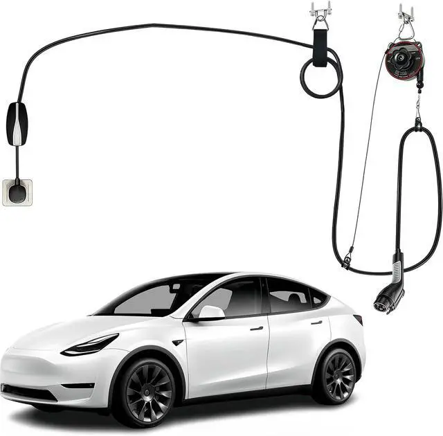 Main image of EV Charger Cable Retractor, Universal Cable Management System | Auto Retracting Reel, Ceiling or Wall Mount, Keeps Cables Off Floor, Compatible with Most Level 2 EV Chargers