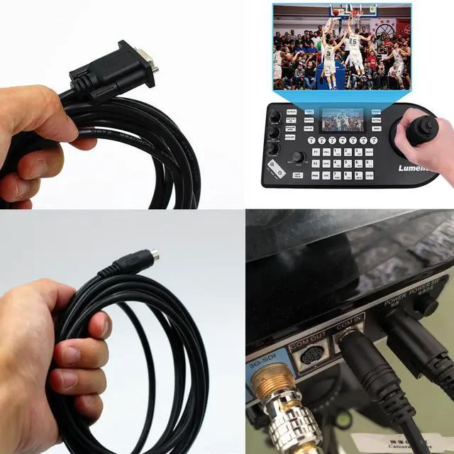 Alt view image 4 of 7 - Wood Thrush PTZ Camera Control Cable, 8-Pin Mini-DIN to RS232 VISCA Cable for Long-Distance Camera Control. Connect to Joystick, Keyboard, or PC. Compatible with Most Major Brands. (98.4ft/30m)