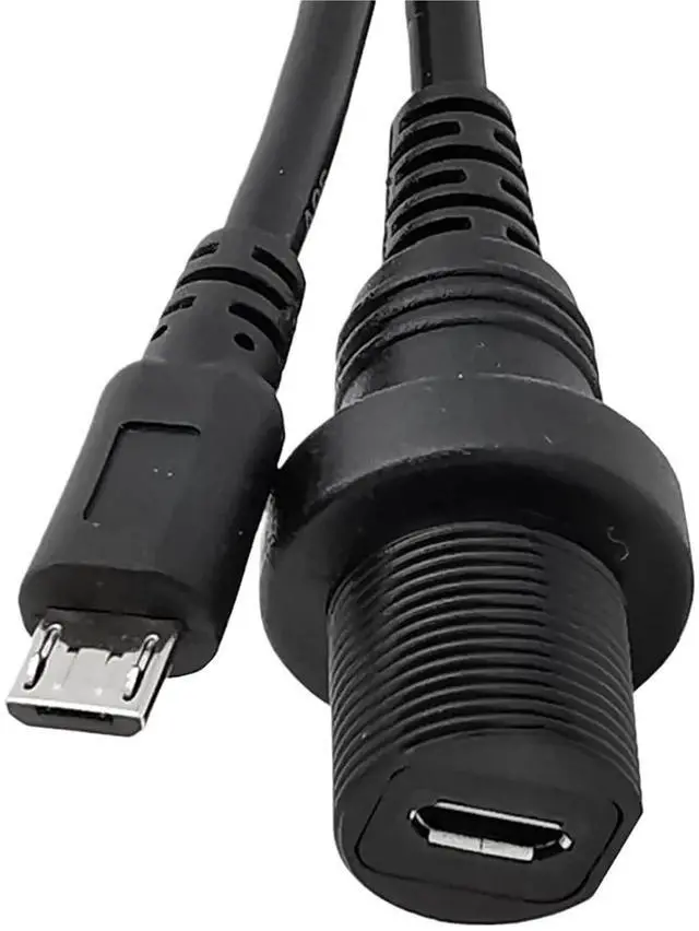 Main image of Micro USB Extension Waterproof Cable,USB 2.0 Micro-5pin Male to Female Panel Mount Waterproof Connector Extension Cord 0.3m 1m(1m,Micro -Straight)