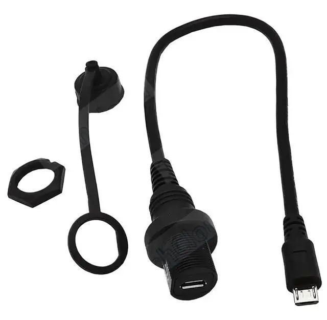 Alt view image 4 of 7 - Micro USB Extension Waterproof Cable,USB 2.0 Micro-5pin Male to Female Panel Mount Waterproof Connector Extension Cord 0.3m 1m(1m,Micro -Straight)