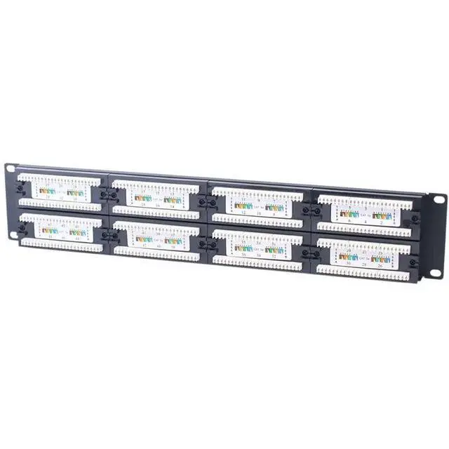 Alt view image 3 of 5 - Cat6A 48-Port UTP Patch Panel with Loaded Modular Network Patch Panel