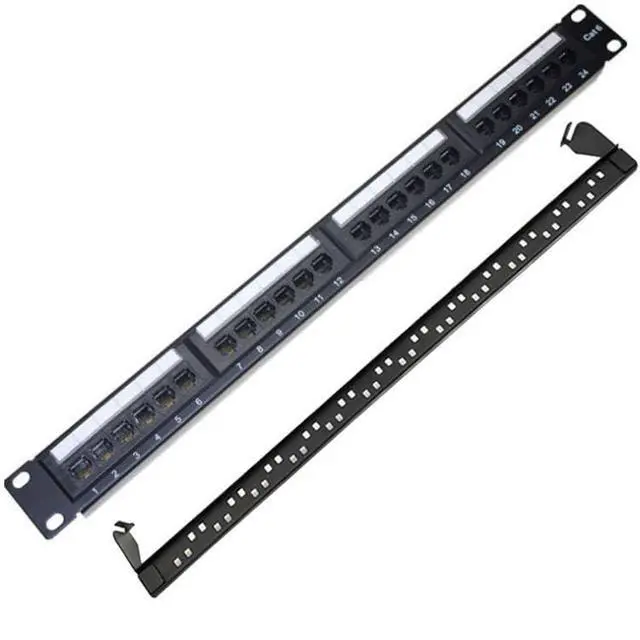 Alt view image 5 of 5 - Cat6A 48-Port UTP Patch Panel with Loaded Modular Network Patch Panel