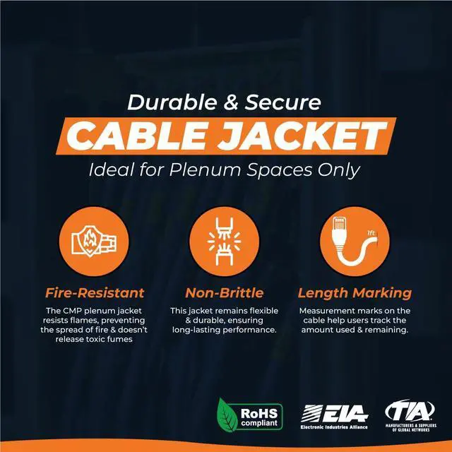 Alt view image 3 of 7 - Cat6 Plenum Cable 1000ft | DSX-8000 Analyzer Tested Up to 100m | 550 MHz, 23AWG, 4 Pair, UTP | The US's Most Accredited Cable | Gray (Also Available in 7 Colors)
