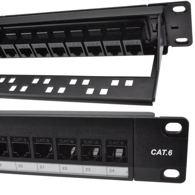 Alt view image 4 of 5 - Cat6A 48-Port UTP Patch Panel with Loaded Modular Network Patch Panel