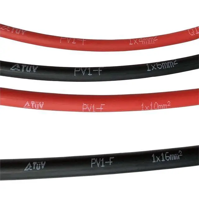 Alt view image 6 of 6 - 14/12/10 AWG Solar Photovoltaic Cable 2.5mm2 4mm2 6mm2 Solar Panel DC Extension Black or Red Copper Wire for Solar PV System(Red Cable,8 Meter,16 AWG-1.5 Square)