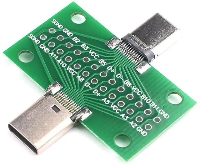 Main image of Male to Female USB 3.1 Test PCB Board Adapter 24P 2.54mm Connector Socket for Data Line Wire Cable Transfer(Male Female,10 Pcs)