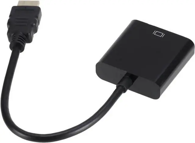 Alt view image 3 of 3 - HDMI-Compatible to V/GA Adapter Cord HD Video Supports 1080P Conversion Suitable for Computer TV Projector Without(Black)