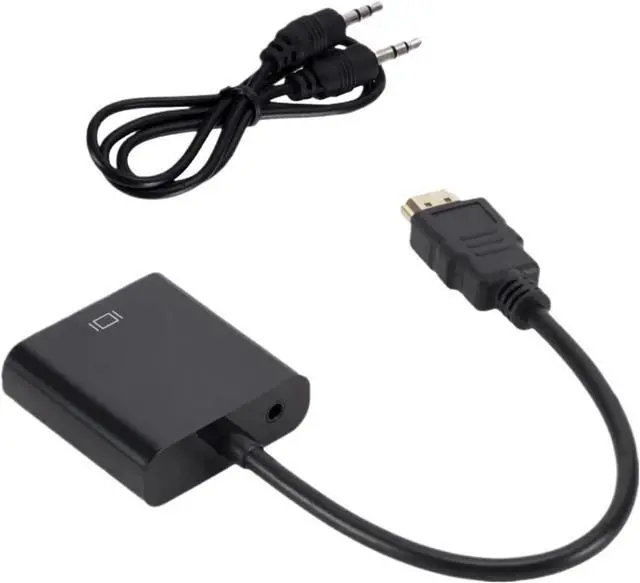 Alt view image 3 of 4 - HD 1080P HDMI to V/GA Converter Cord with Power Supply Male to Female Adapter for P;S/4 TV Box Laptops(Black with 2 Cables)