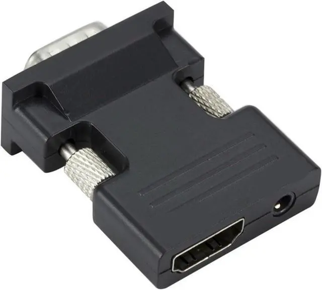 Alt view image 2 of 3 - 1080P HDMI-Compatible Female to V/GA Male Converter 3.5mm Adapter Support sig/nal Output Convertor with Cord HD2VGA(Black)