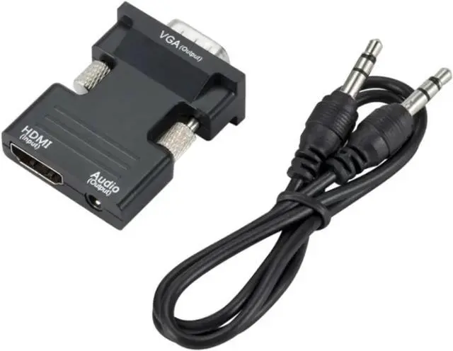Main image of HDMI-Compatible to V/GA Converter with 3.5Mm Cord 1080P HDMI-Compatible Female to Male Adapter for PC(Black)