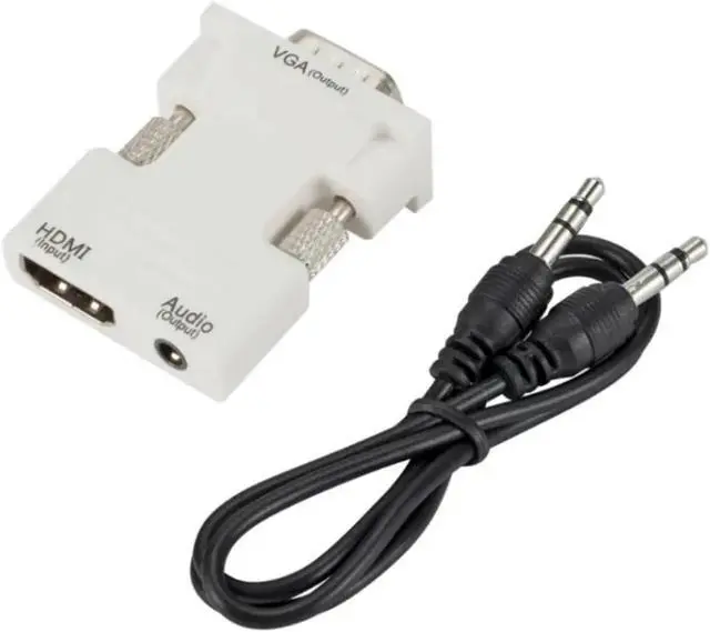 Alt view image 4 of 6 - HDMI-Compatible to V/GA Converter with 3.5Mm Cord 1080P HDMI-Compatible Female to Male Adapter for PC(Black)